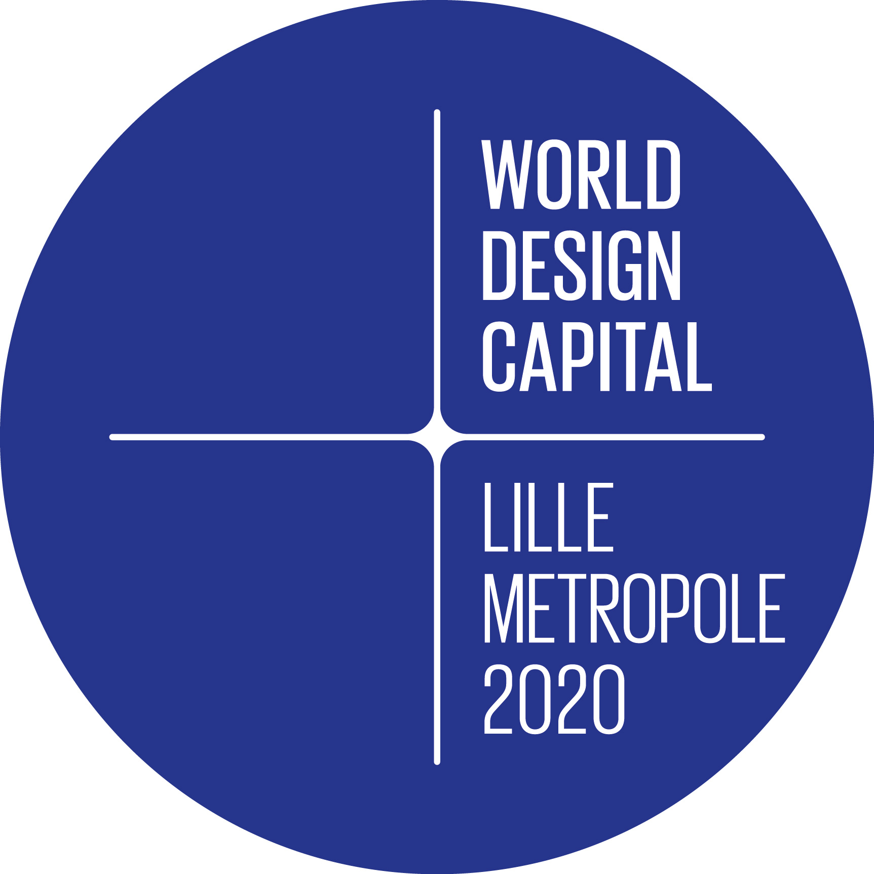 Logo Lille capitale mondiale du design 2020 - Parc Bleu- carré bleu Eurométropole